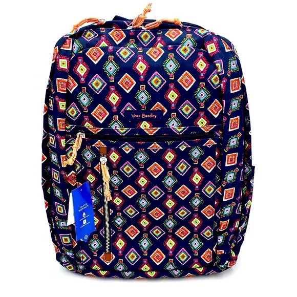 Vera Bradley Grand Backpack in Mini Medallions Vera Bradley Raspberry Medallion Iconic | Mercari main image 3